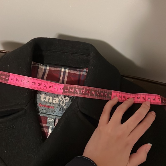 Gently used TNA black wool pea coat size XXS - Picture 10 of 11